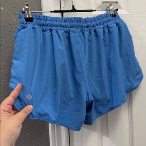 Lululemon hotty hot low rise shorts size 12 blue